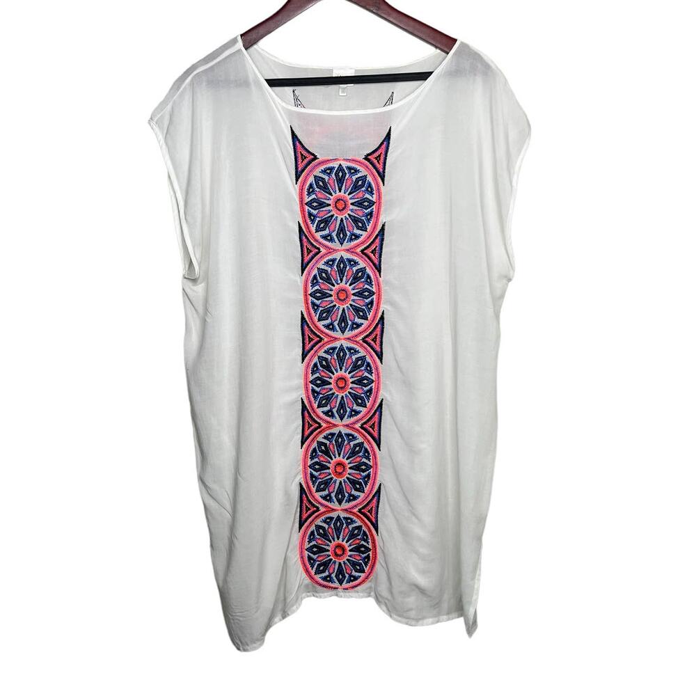 Milly Cabana Swim Embroidered Tunic Cover Up Dress Size S
